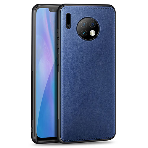 Soft Silicone Gel Leather Snap On Case Cover H03 for Huawei Mate 30 5G Blue