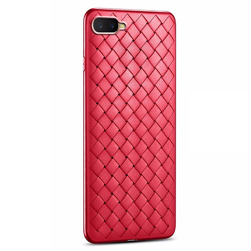 Soft Silicone Gel Leather Snap On Case Cover H03 for Oppo K1 Red