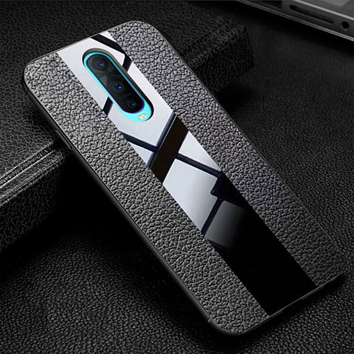 Soft Silicone Gel Leather Snap On Case Cover H03 for Oppo RX17 Pro Black