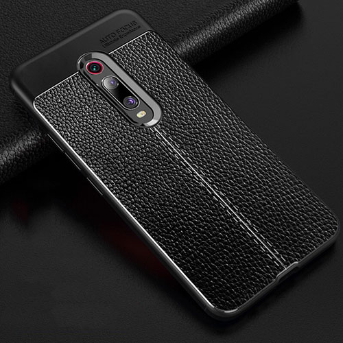 Soft Silicone Gel Leather Snap On Case Cover H03 for Xiaomi Mi 9T Black