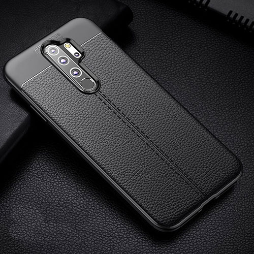 Soft Silicone Gel Leather Snap On Case Cover H03 for Xiaomi Redmi Note 8 Pro Black