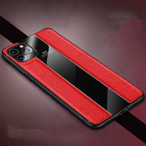 Soft Silicone Gel Leather Snap On Case Cover H04 for Apple iPhone 11 Pro Max Red