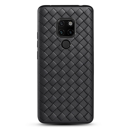 Soft Silicone Gel Leather Snap On Case Cover H04 for Huawei Mate 20 X 5G Black