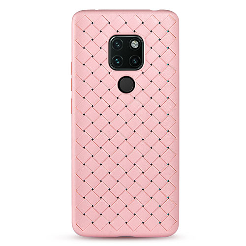 Soft Silicone Gel Leather Snap On Case Cover H04 for Huawei Mate 20 X 5G Pink