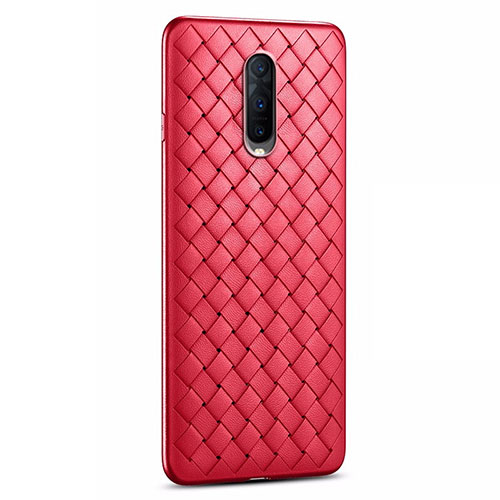 Soft Silicone Gel Leather Snap On Case Cover H04 for Oppo R17 Pro Red