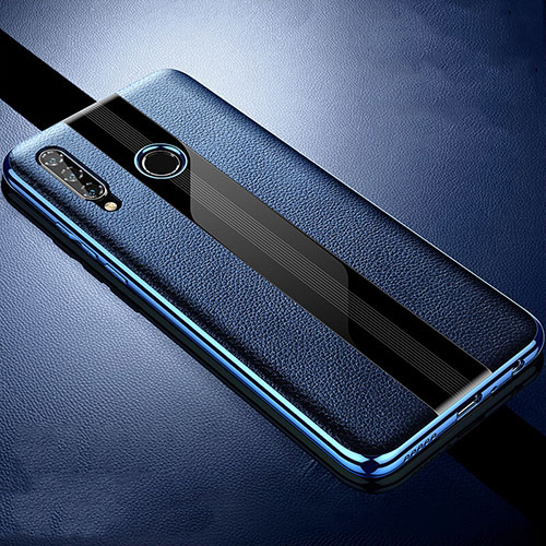 Soft Silicone Gel Leather Snap On Case Cover H05 for Huawei P Smart+ Plus (2019) Blue