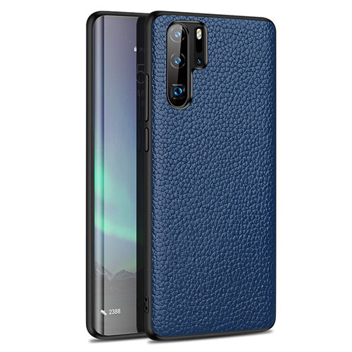 Soft Silicone Gel Leather Snap On Case Cover H05 for Huawei P30 Pro New Edition Blue