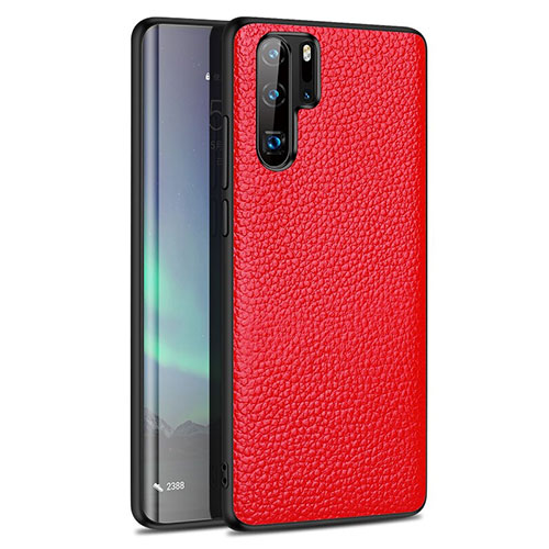 Soft Silicone Gel Leather Snap On Case Cover H05 for Huawei P30 Pro Red