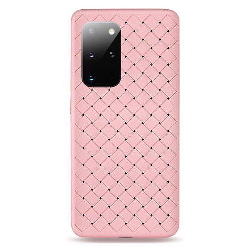 Soft Silicone Gel Leather Snap On Case Cover H05 for Samsung Galaxy S20 Plus 5G Pink