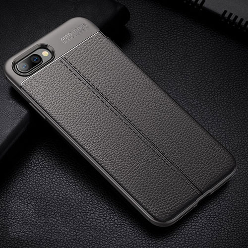 Soft Silicone Gel Leather Snap On Case Cover H07 for Oppo K1 Gray