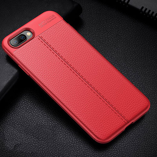 Soft Silicone Gel Leather Snap On Case Cover H07 for Oppo K1 Red