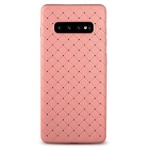 Soft Silicone Gel Leather Snap On Case Cover L02 for Samsung Galaxy S10 5G Rose Gold