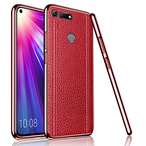 Soft Silicone Gel Leather Snap On Case Cover M02 for Huawei Honor View 20 Red