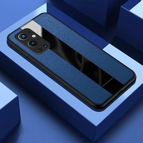 Soft Silicone Gel Leather Snap On Case Cover PB1 for OnePlus 9 Pro 5G Blue