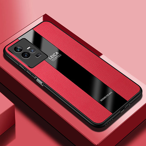 Soft Silicone Gel Leather Snap On Case Cover PB1 for Vivo iQOO 11 Pro 5G Red