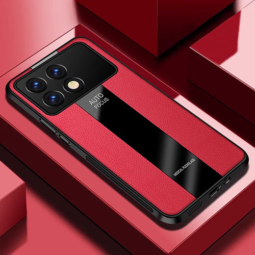 Soft Silicone Gel Leather Snap On Case Cover PB1 for Xiaomi Redmi K70 5G Red