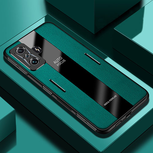 Soft Silicone Gel Leather Snap On Case Cover PB2 for Xiaomi Poco F4 GT 5G Green