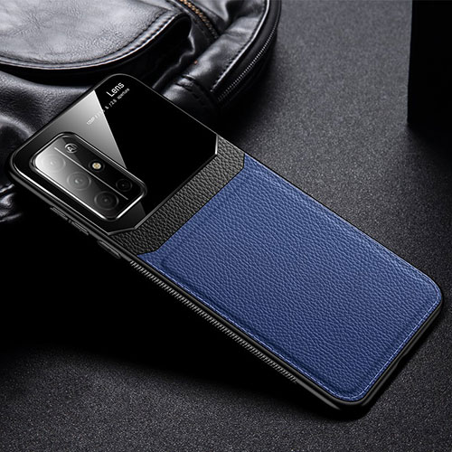 Soft Silicone Gel Leather Snap On Case Cover S01 for Huawei Honor 30S Blue