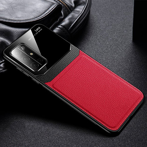 Soft Silicone Gel Leather Snap On Case Cover S01 for Huawei Honor 30S Red