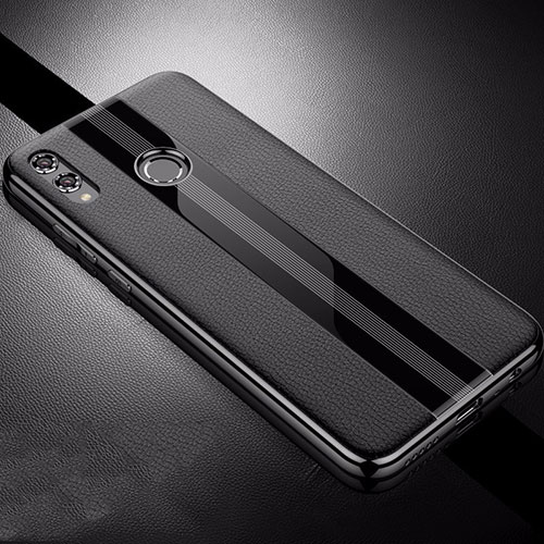 Soft Silicone Gel Leather Snap On Case Cover S01 for Huawei Honor 8X Black