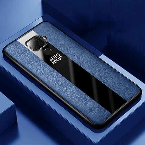 Soft Silicone Gel Leather Snap On Case Cover S01 for Huawei Mate 30 Lite Blue