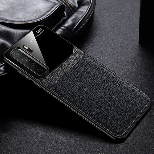 Soft Silicone Gel Leather Snap On Case Cover S01 for Huawei P40 Lite 5G Black