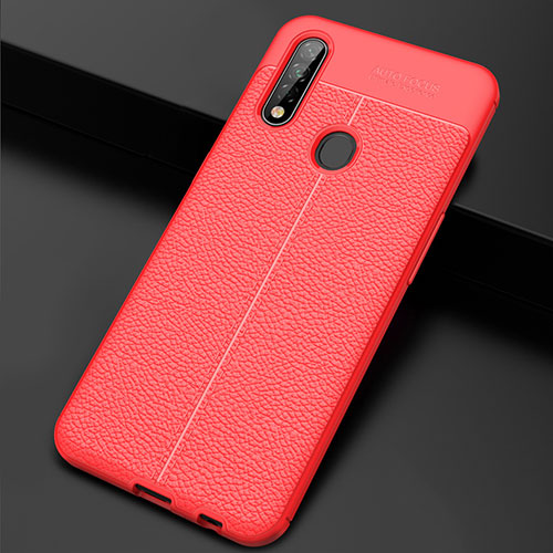 Soft Silicone Gel Leather Snap On Case Cover S01 for Oppo A8 Red