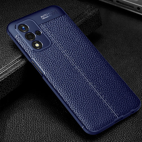 Soft Silicone Gel Leather Snap On Case Cover S01 for Oppo A93s 5G Blue