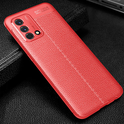 Soft Silicone Gel Leather Snap On Case Cover S01 for Oppo A95 4G Red