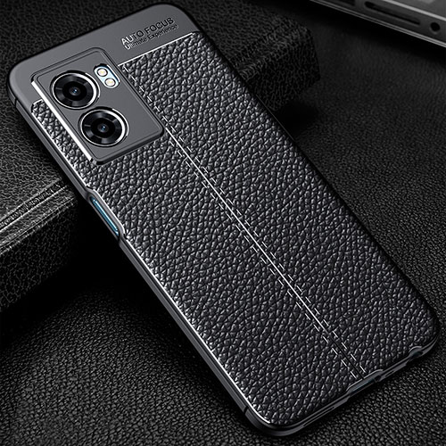 Soft Silicone Gel Leather Snap On Case Cover S01 for Oppo K10 5G India Black
