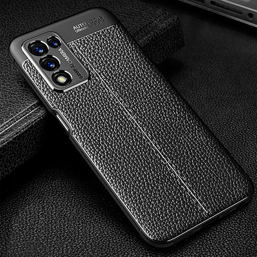 Soft Silicone Gel Leather Snap On Case Cover S01 for Realme Q3s 5G Black