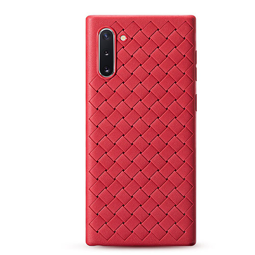 Soft Silicone Gel Leather Snap On Case Cover S01 for Samsung Galaxy Note 10 5G Red