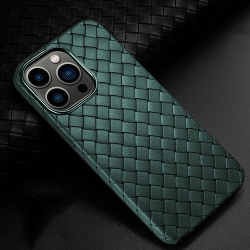 Soft Silicone Gel Leather Snap On Case Cover S02 for Apple iPhone 14 Pro Max Green