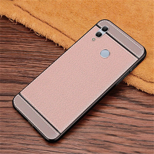 Soft Silicone Gel Leather Snap On Case Cover S02 for Huawei Honor 10 Lite Pink