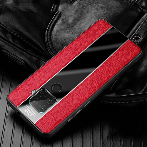 Soft Silicone Gel Leather Snap On Case Cover S02 for Huawei Nova 5i Pro Red