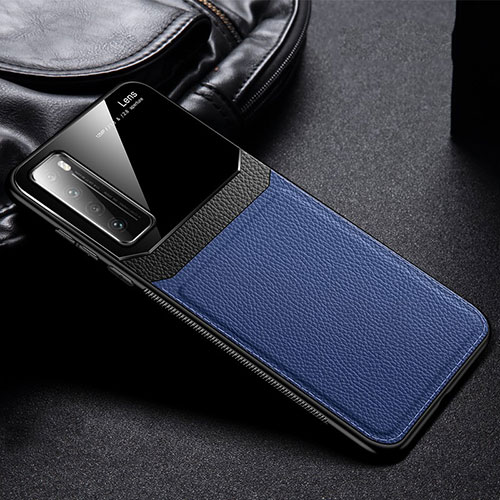 Soft Silicone Gel Leather Snap On Case Cover S02 for Huawei Nova 7 5G Blue