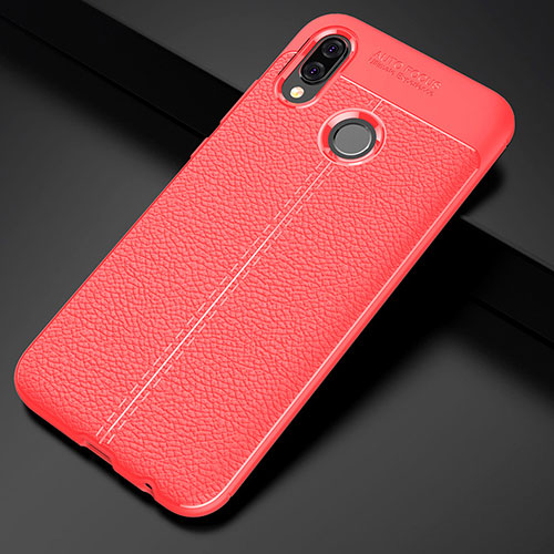 Soft Silicone Gel Leather Snap On Case Cover S02 for Huawei P20 Lite Red