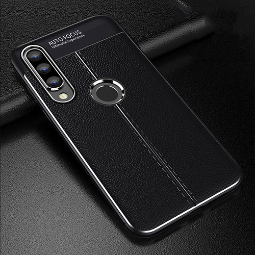 Soft Silicone Gel Leather Snap On Case Cover S02 for Huawei P30 Lite Black