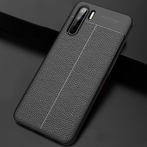 Soft Silicone Gel Leather Snap On Case Cover S02 for Oppo A91 Black