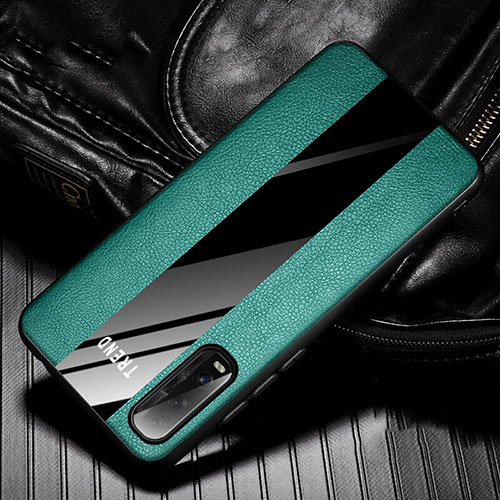 Soft Silicone Gel Leather Snap On Case Cover S02 for Oppo Find X2 Green