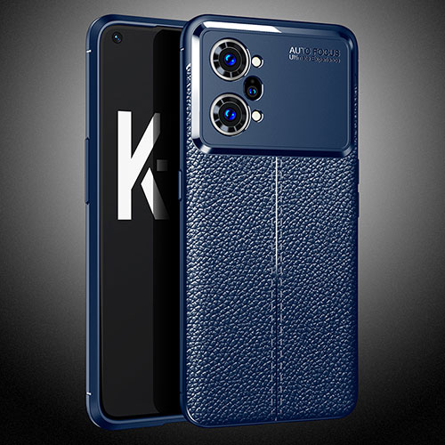 Soft Silicone Gel Leather Snap On Case Cover S02 for Oppo K10 Pro 5G Blue