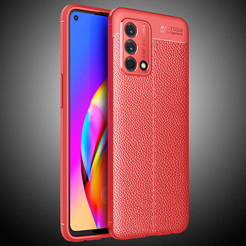Soft Silicone Gel Leather Snap On Case Cover S02 for Oppo Reno6 Lite Red