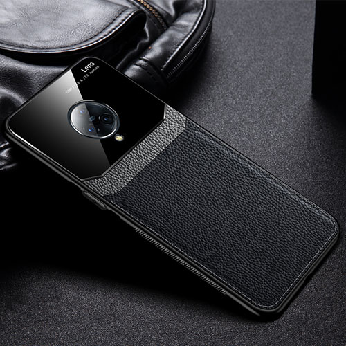 Soft Silicone Gel Leather Snap On Case Cover S02 for Vivo Nex 3S Black