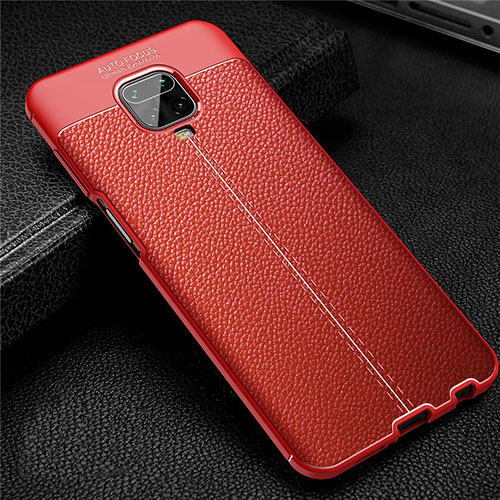 Soft Silicone Gel Leather Snap On Case Cover S02 for Xiaomi Redmi Note 9S Red