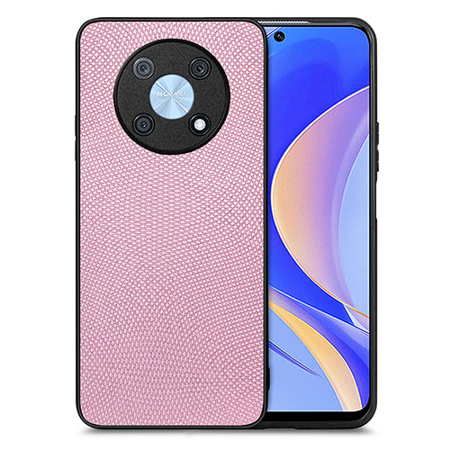 Soft Silicone Gel Leather Snap On Case Cover S02D for Huawei Enjoy 50 Pro Pink