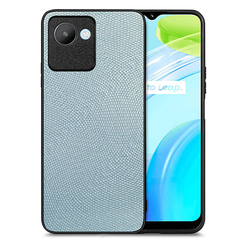 Soft Silicone Gel Leather Snap On Case Cover S02D for Realme Narzo 50i Prime Sky Blue