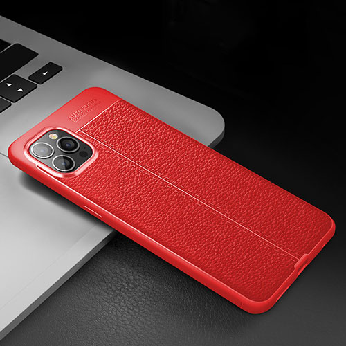 Soft Silicone Gel Leather Snap On Case Cover S03 for Apple iPhone 14 Pro Max Red