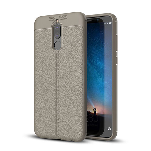 Soft Silicone Gel Leather Snap On Case Cover S03 for Huawei Mate 10 Lite Gray