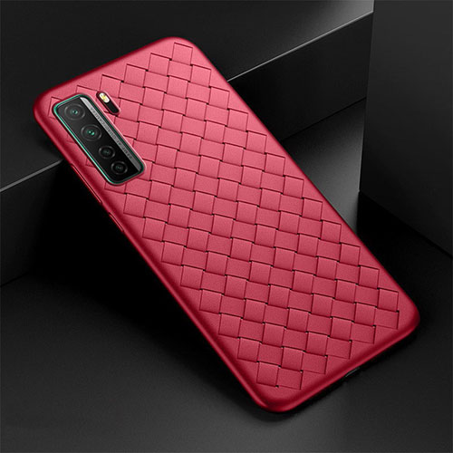 Soft Silicone Gel Leather Snap On Case Cover S03 for Huawei Nova 7 SE 5G Red