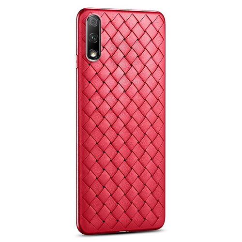 Soft Silicone Gel Leather Snap On Case Cover S03 for Huawei P Smart Z (2019) Red